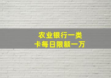 农业银行一类卡每日限额一万