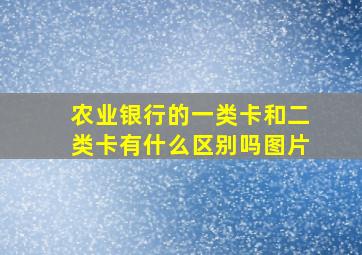 农业银行的一类卡和二类卡有什么区别吗图片