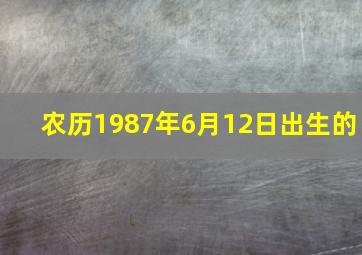 农历1987年6月12日出生的