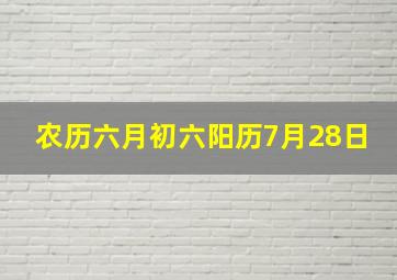 农历六月初六阳历7月28日