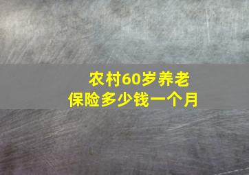 农村60岁养老保险多少钱一个月