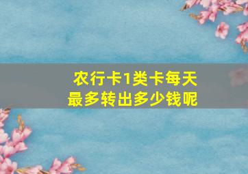 农行卡1类卡每天最多转出多少钱呢