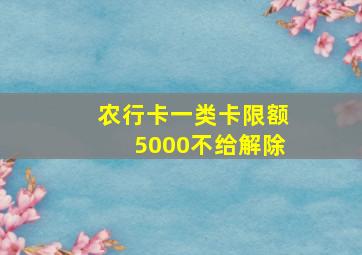 农行卡一类卡限额5000不给解除