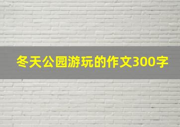 冬天公园游玩的作文300字