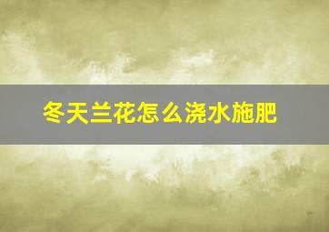 冬天兰花怎么浇水施肥