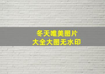 冬天唯美图片大全大图无水印