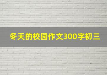 冬天的校园作文300字初三