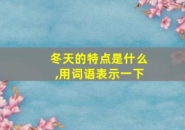 冬天的特点是什么,用词语表示一下