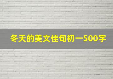 冬天的美文佳句初一500字