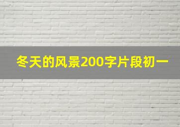 冬天的风景200字片段初一