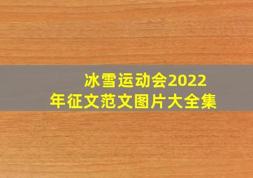 冰雪运动会2022年征文范文图片大全集