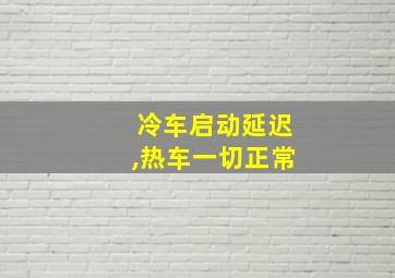 冷车启动延迟,热车一切正常