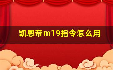 凯恩帝m19指令怎么用