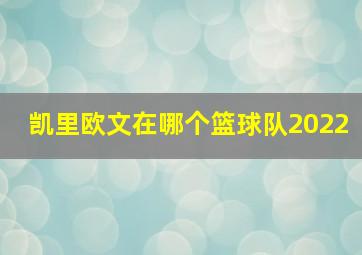 凯里欧文在哪个篮球队2022