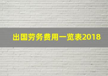 出国劳务费用一览表2018