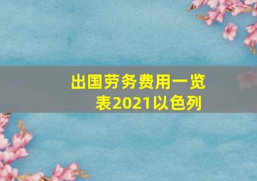 出国劳务费用一览表2021以色列