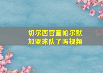 切尔西官宣帕尔默加盟球队了吗视频