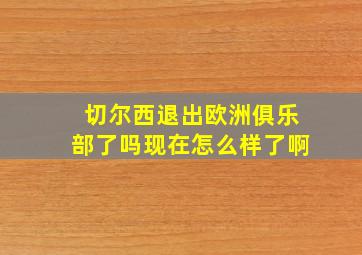 切尔西退出欧洲俱乐部了吗现在怎么样了啊