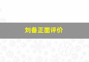 刘备正面评价