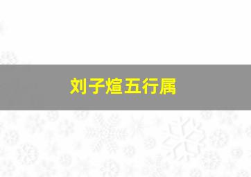 刘子煊五行属