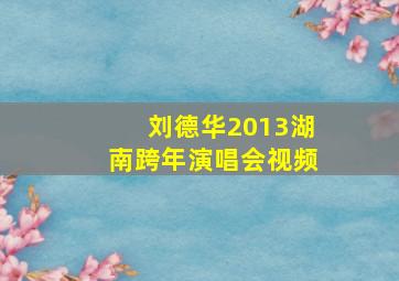 刘德华2013湖南跨年演唱会视频