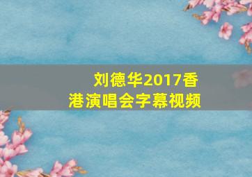 刘德华2017香港演唱会字幕视频