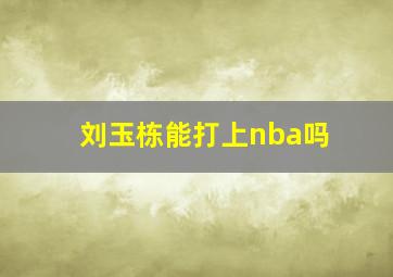 刘玉栋能打上nba吗