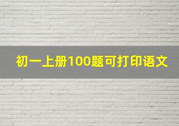 初一上册100题可打印语文