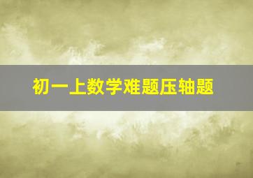 初一上数学难题压轴题