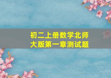 初二上册数学北师大版第一章测试题