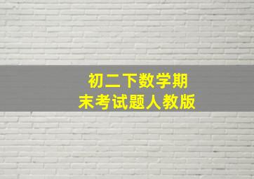 初二下数学期末考试题人教版