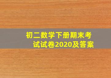 初二数学下册期末考试试卷2020及答案