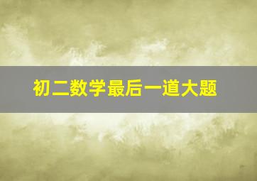 初二数学最后一道大题