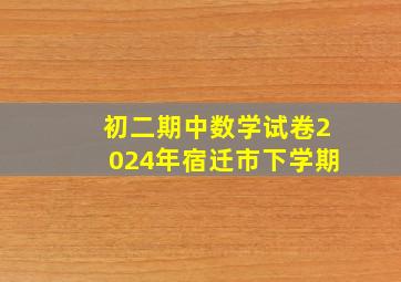 初二期中数学试卷2024年宿迁市下学期