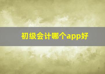 初级会计哪个app好