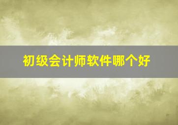 初级会计师软件哪个好