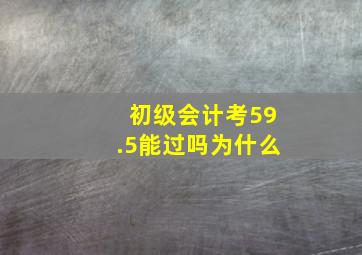 初级会计考59.5能过吗为什么