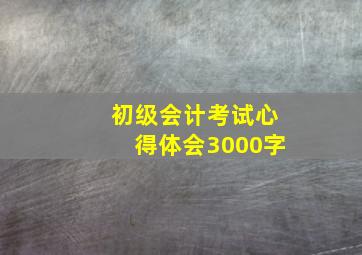 初级会计考试心得体会3000字