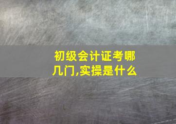 初级会计证考哪几门,实操是什么