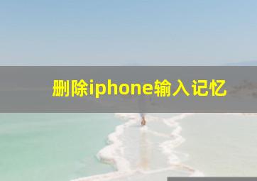 删除iphone输入记忆