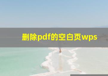 删除pdf的空白页wps