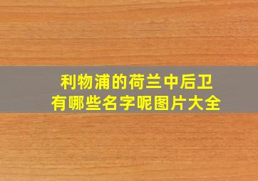 利物浦的荷兰中后卫有哪些名字呢图片大全