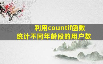 利用countif函数统计不同年龄段的用户数