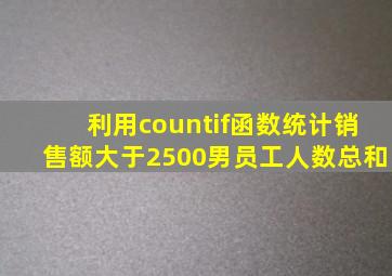 利用countif函数统计销售额大于2500男员工人数总和