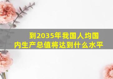 到2035年我国人均国内生产总值将达到什么水平