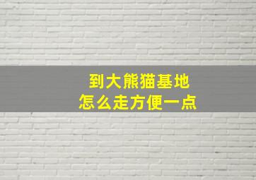 到大熊猫基地怎么走方便一点