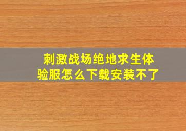 刺激战场绝地求生体验服怎么下载安装不了