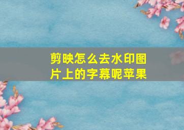 剪映怎么去水印图片上的字幕呢苹果