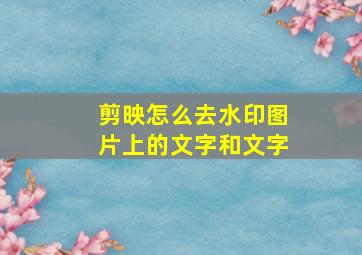 剪映怎么去水印图片上的文字和文字