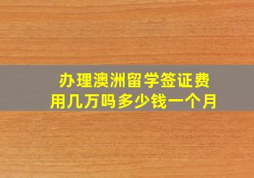 办理澳洲留学签证费用几万吗多少钱一个月